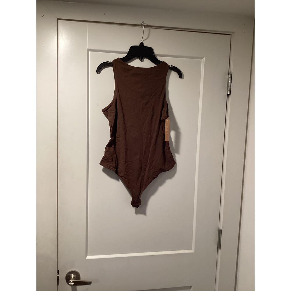 SKIMS Fits Everybody High Neck Bodysuit Cocoa Brown Sleeveless 2X BS-BST-0232